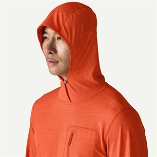 Patagonia Mens Cap Cool Sun Hoody coal orange hætte